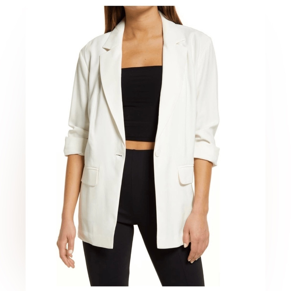 Open Edit Unstructured Blazer Medium ivory normcore minimalist designer office